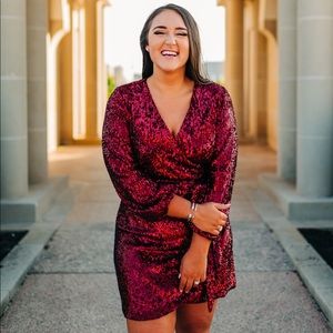 Gianni Bini Sequined Wrap Dress